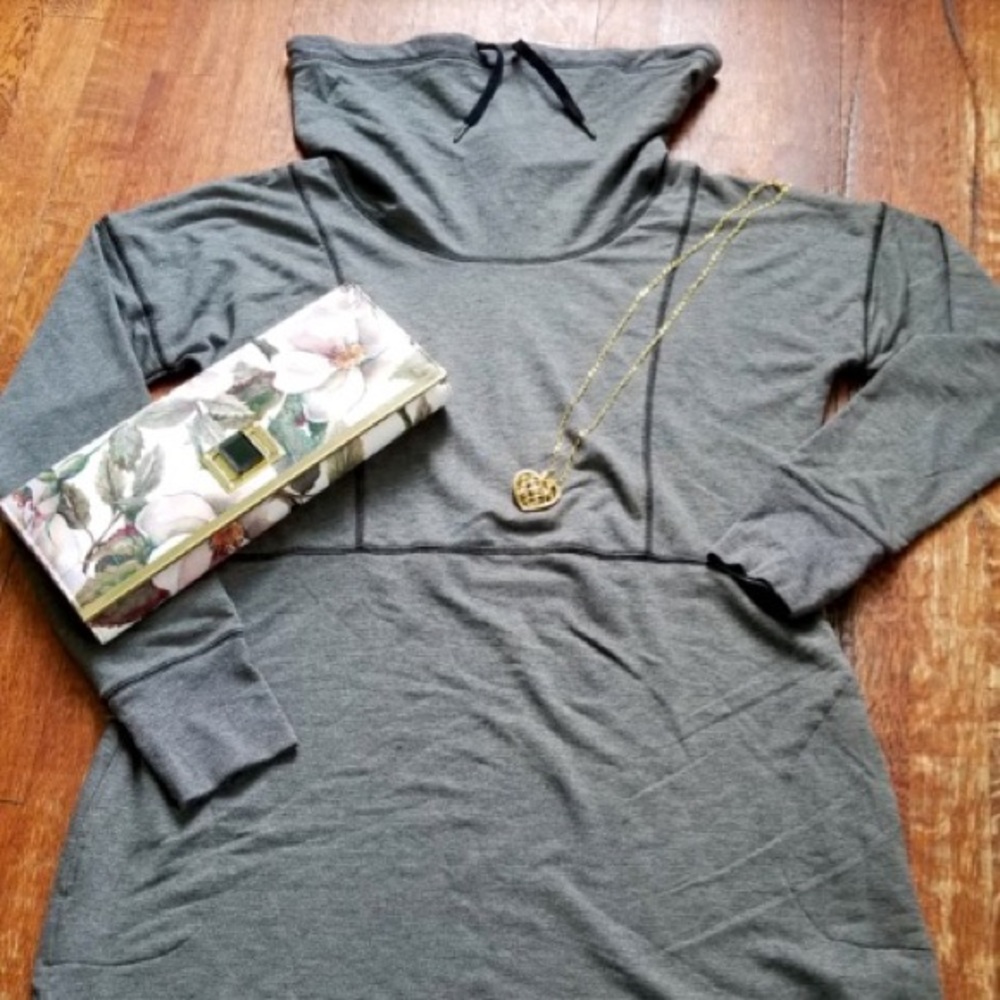 Gray Cowl Neck Dress